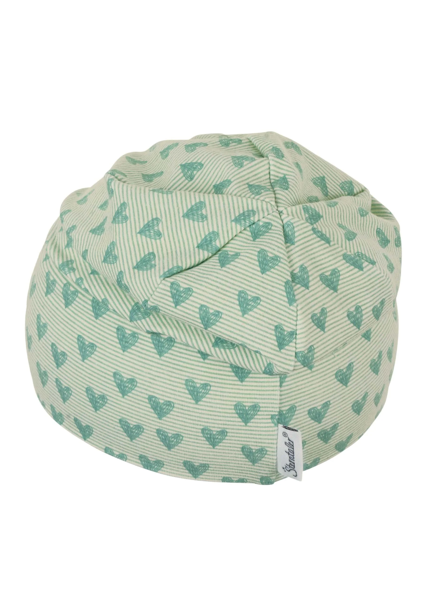 Slouch-Beanie mit Herzen Print aus Jersey