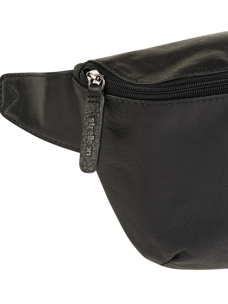 Bauchtasche aus Leder Modell 'Hyde Park' in schwarz