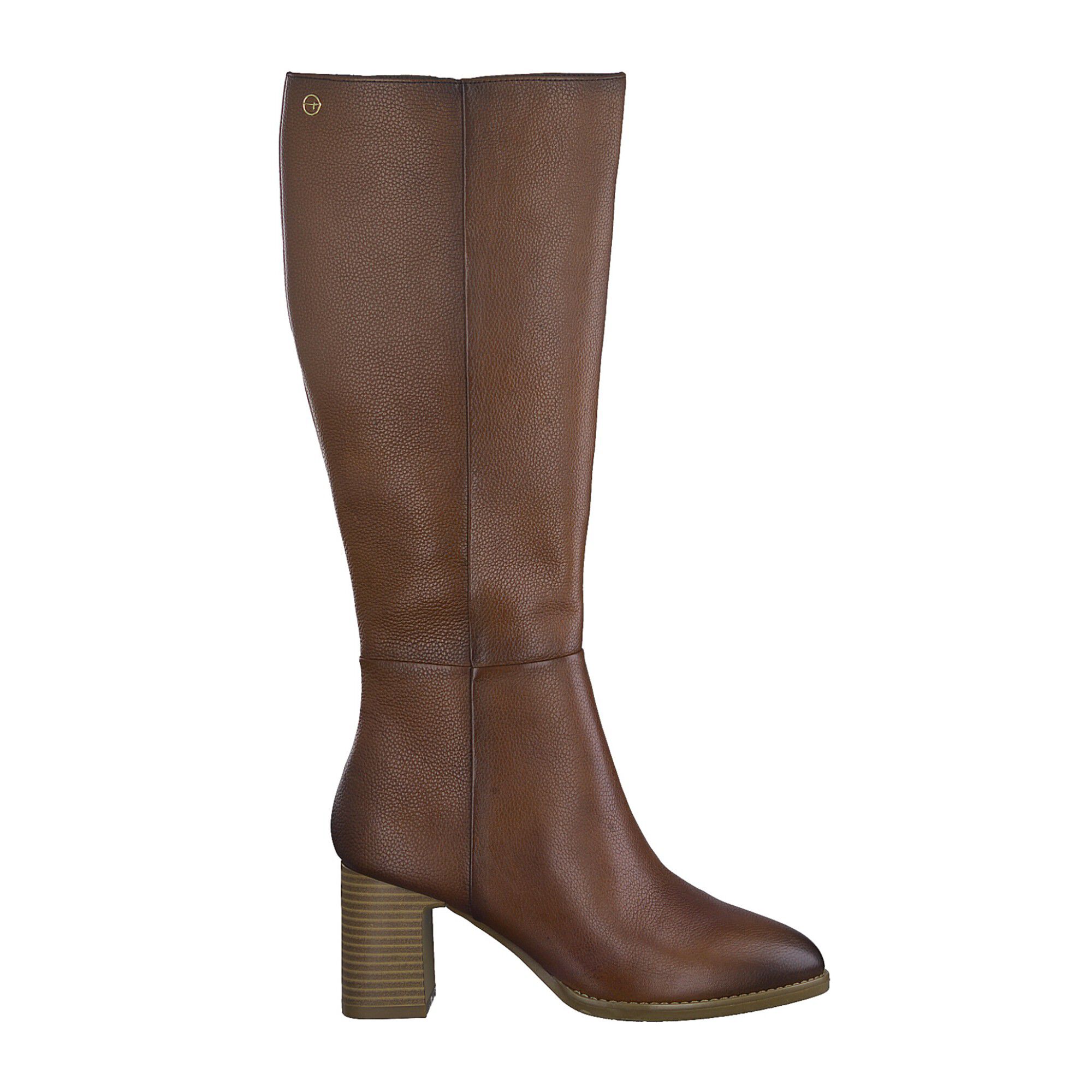 Bottes zippées dessus cuir