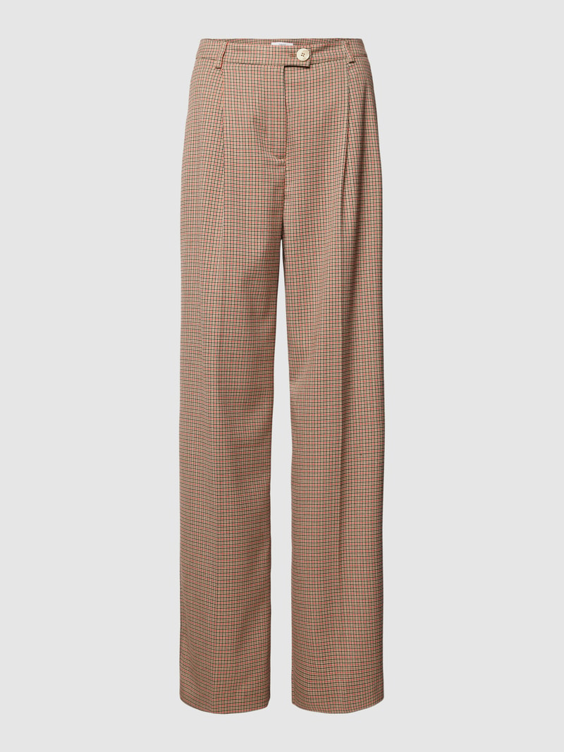 Hose mit seitlichen Eingrifftaschen in haselnuss braun