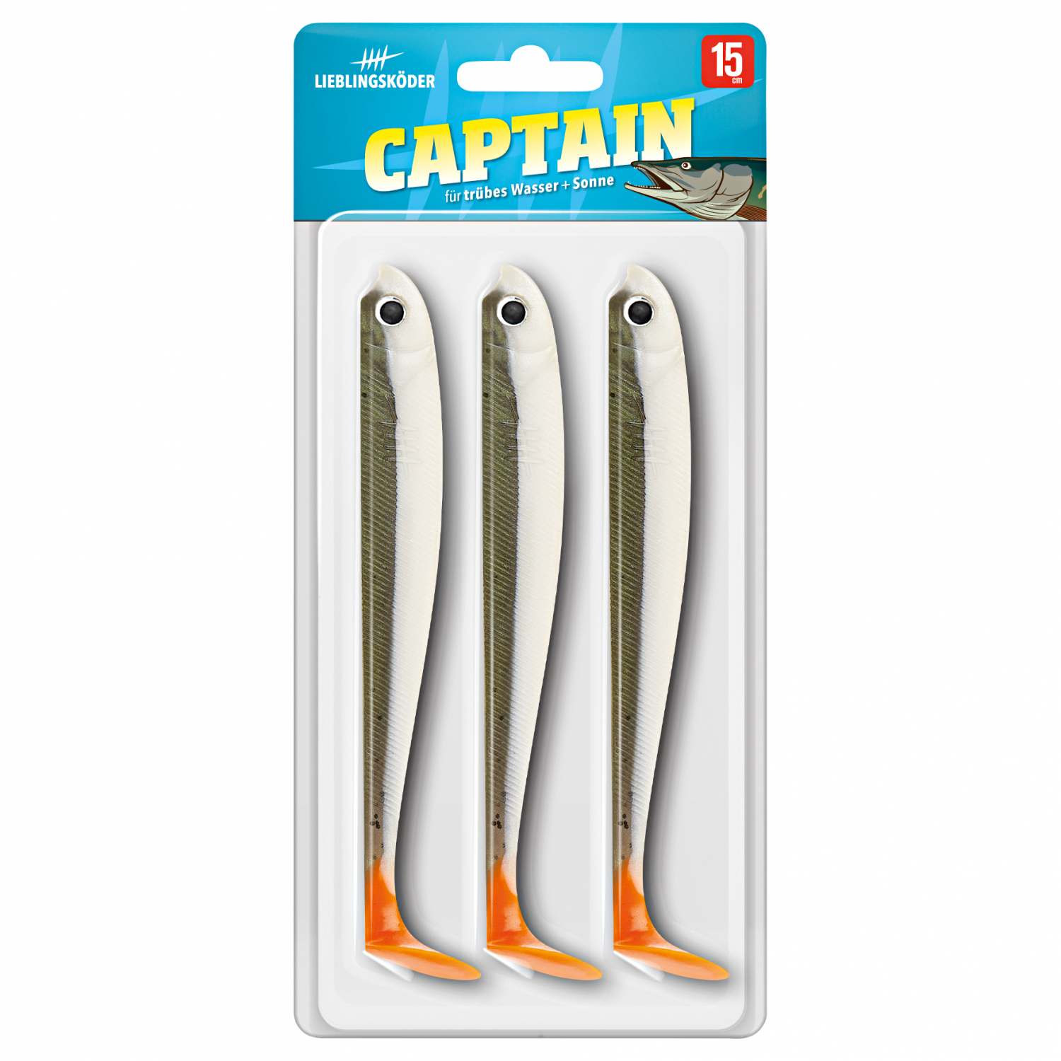 Lieblingsköder Gummifisch Hechtköder (15 cm, Captain)