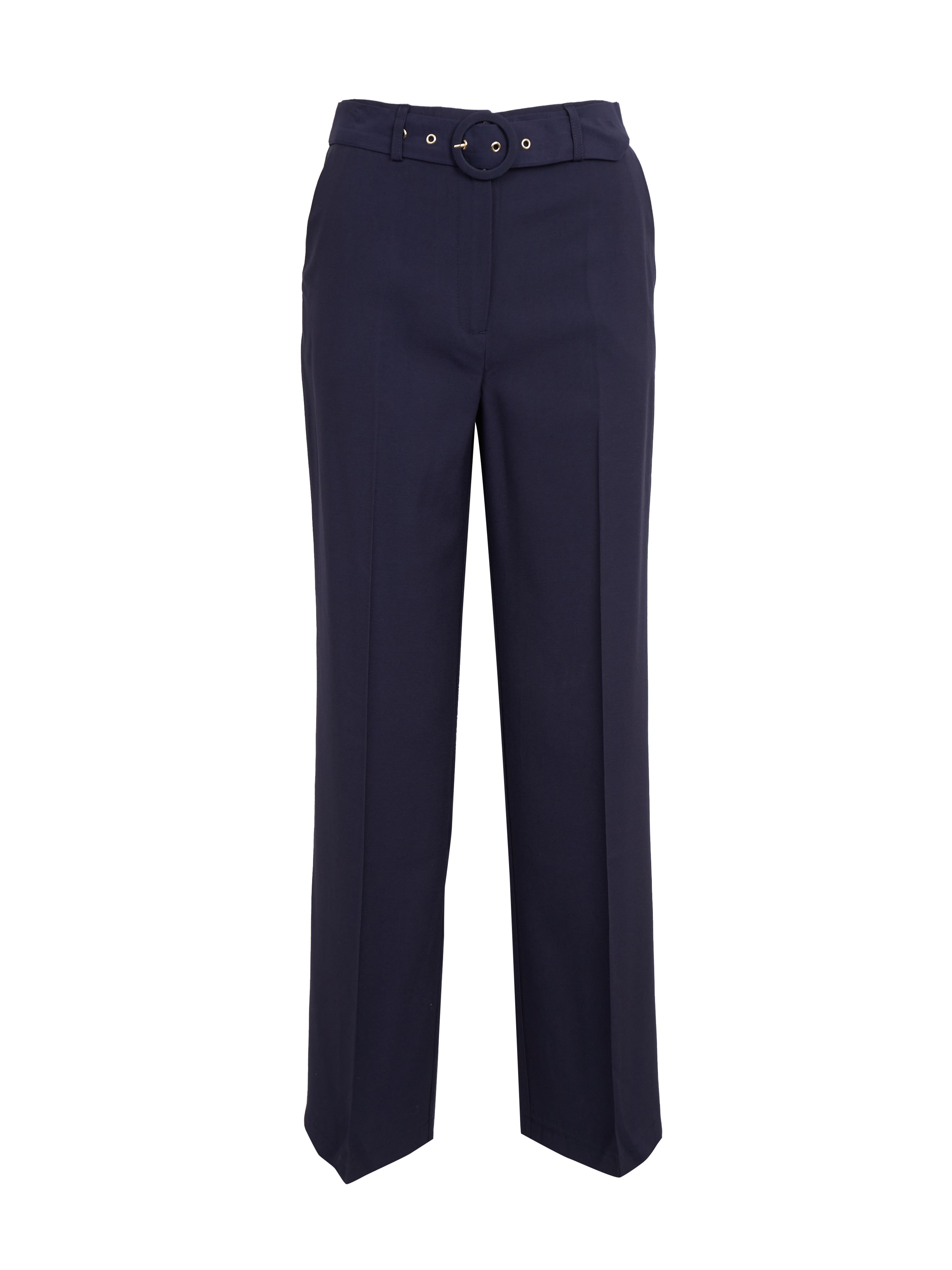 Dunkelblaue weite Damenhose mit Gürtel ORSAY