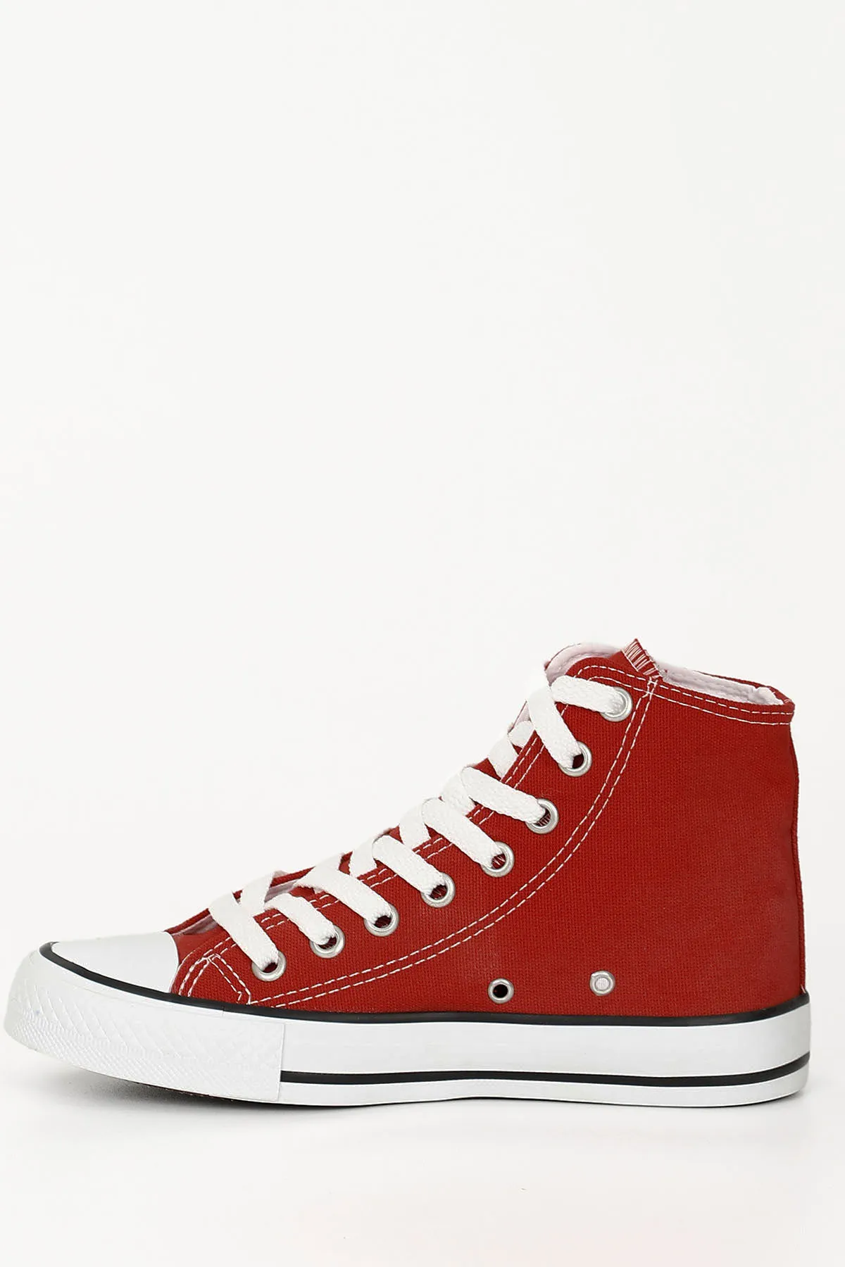 GÖNDERİ(R)  Rote Leinen-Schnür-Damen-Sportstiefel für den täglichen Gebrauch, Leinen-Sneaker mit flacher Sohle 35777