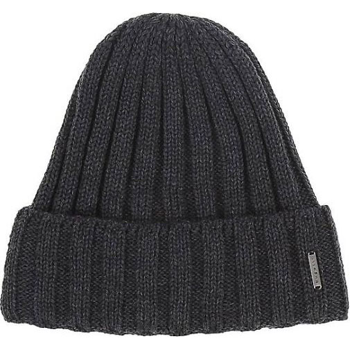 bugatti Gerippte Strickmütze aus Merinowolle