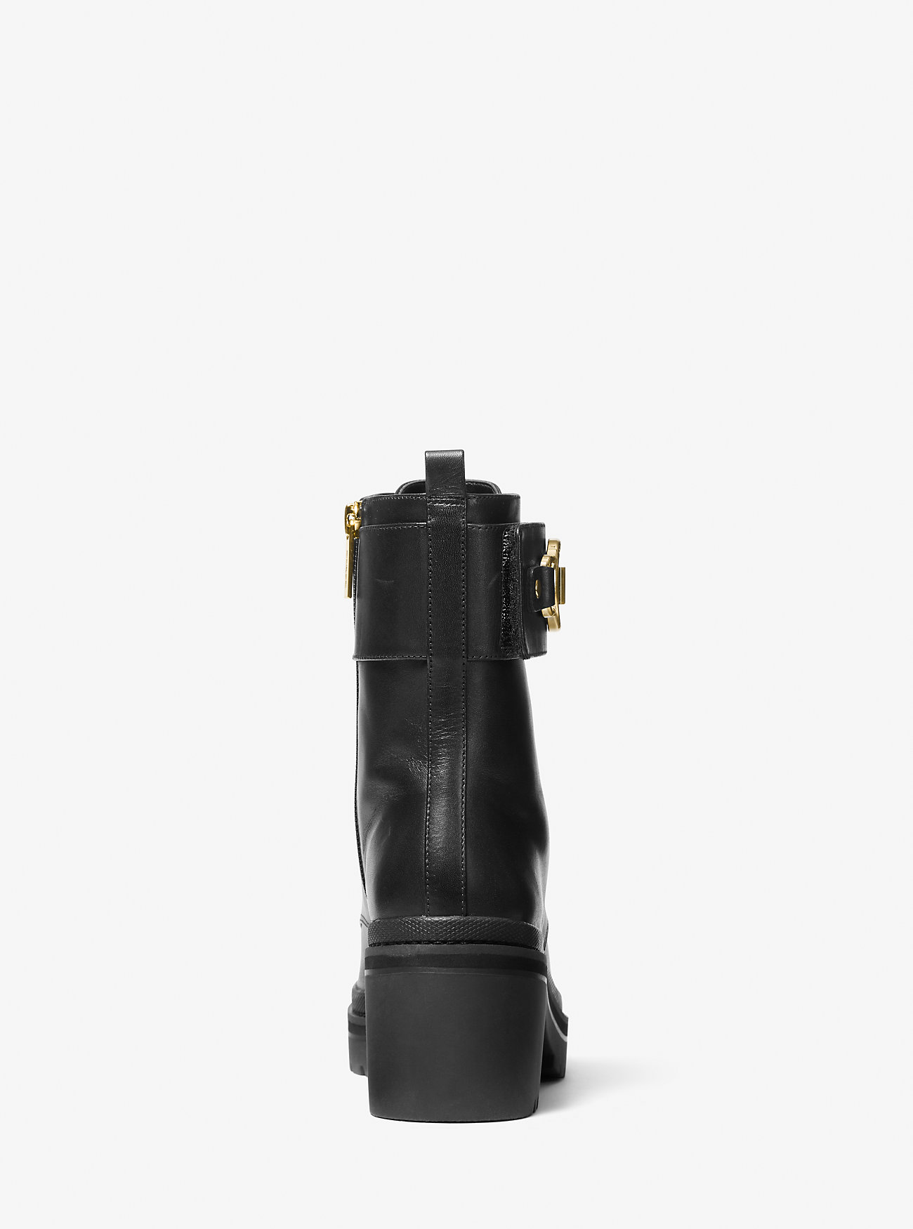 Rory Leather Combat Boot - BLACK