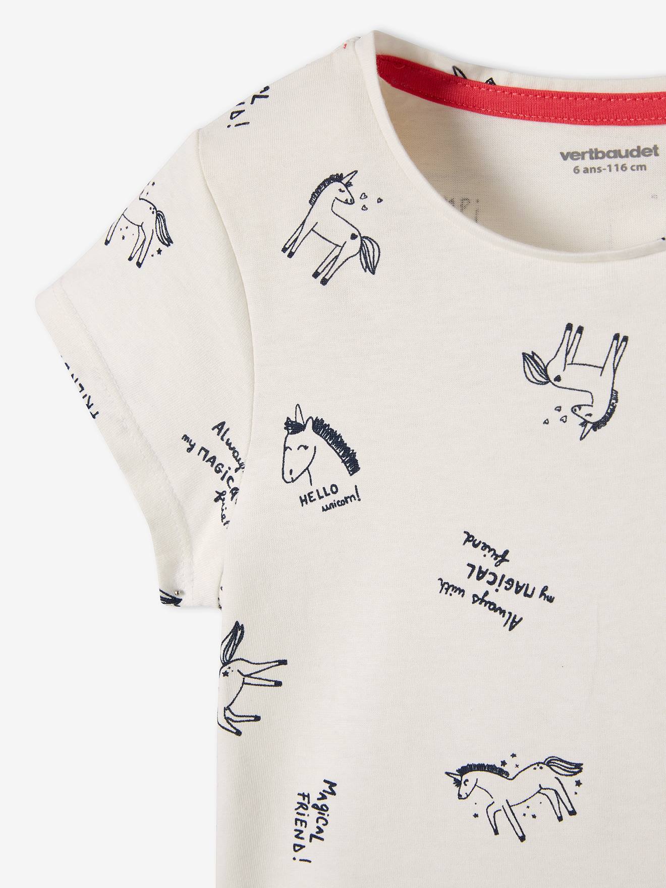 Vertbaudet 3er-Pack Mädchen T-Shirts, Glanzdetails BASIC Oeko-Tex - himbeer