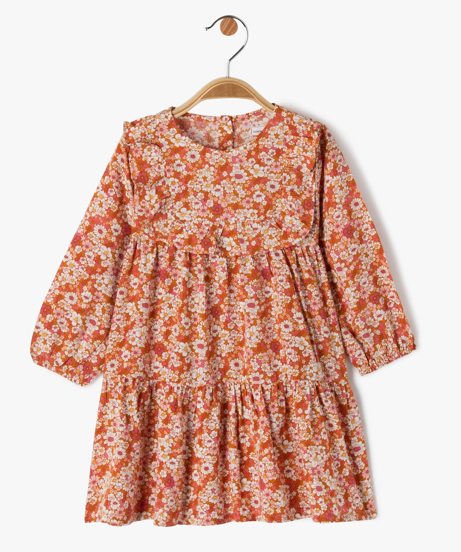 Robe ample à manches longues fleurie bébé fille - LuluCas... rose | GEMO