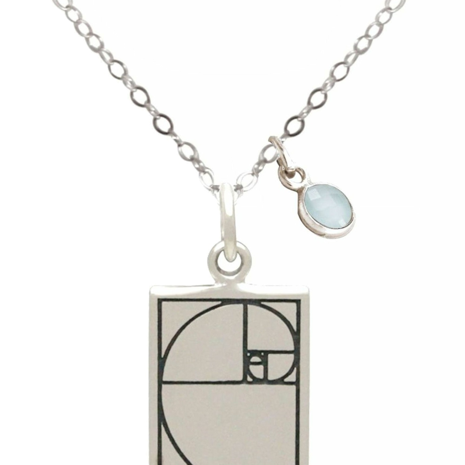 Kette mit Anhänger 'Fibonacci Schnitt Chalcedon'
