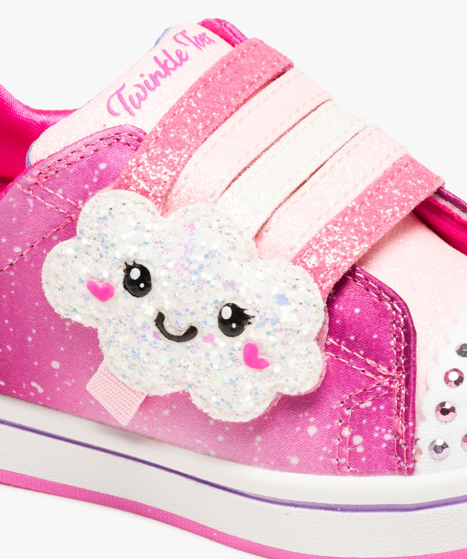 Bakets fille pailletées et lumineuses à scratch - Skechers rose | GEMO