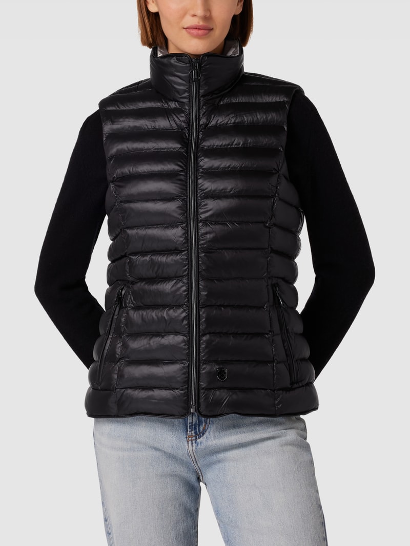 Steppweste mit Label-Detail Modell 'ITALY' in schwarz