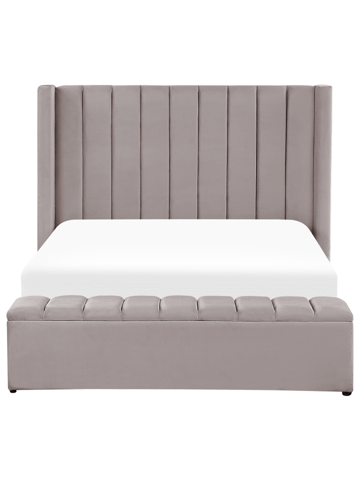 Beliani Doppelbett NOYERS in Grau - (W) 170 x (H) 132 x (L) 247 cm günstig kaufen onesize