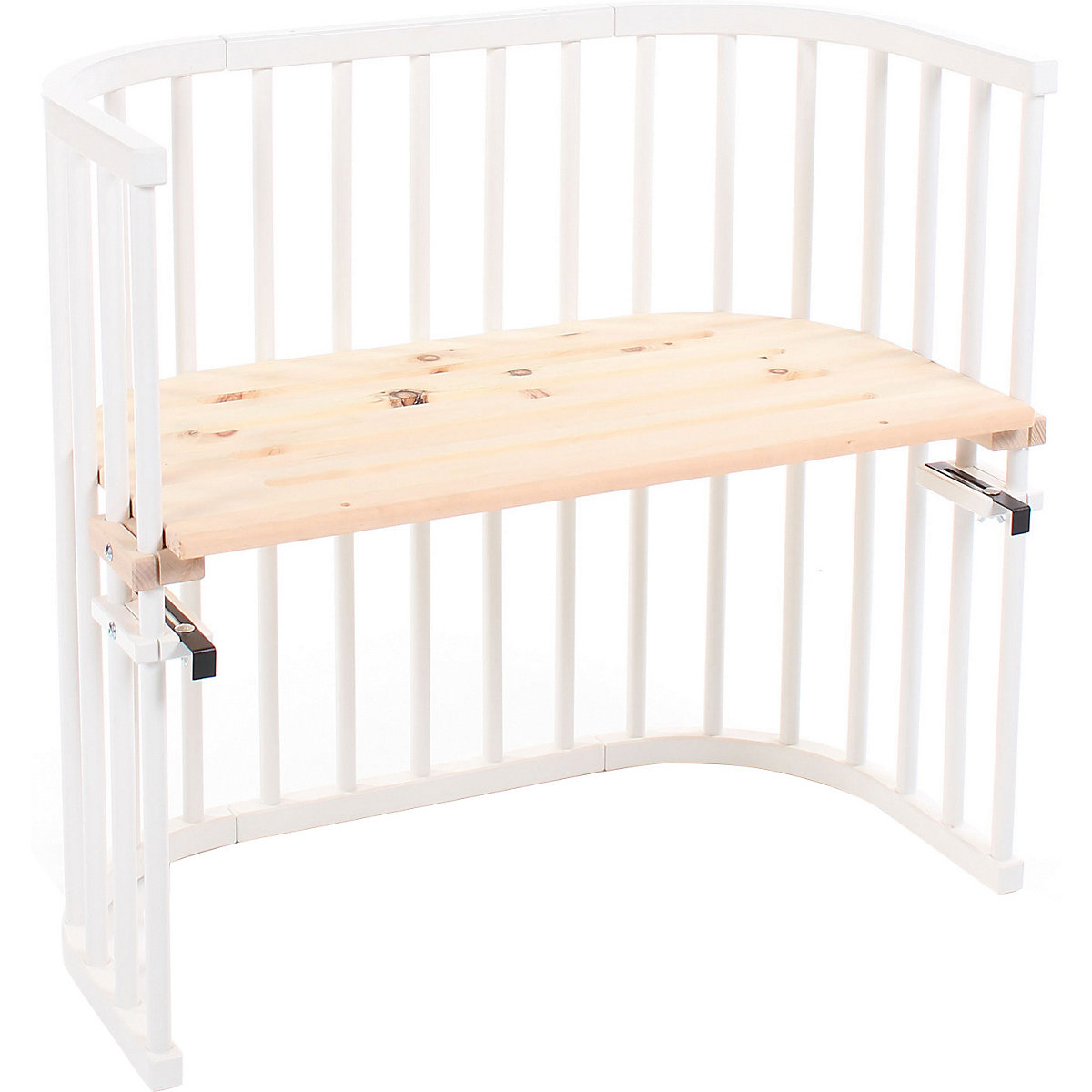 Beistellbett babybay Original, weiß lackiert mit Liegefläche aus Zirbelkiefer