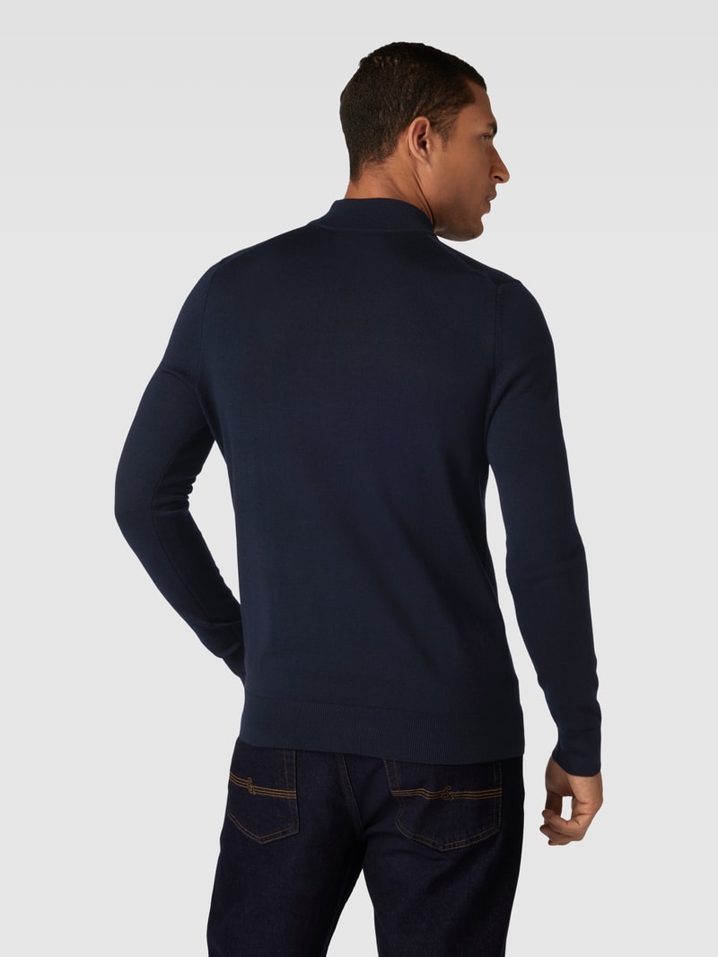Strickpullover mit Rollkragen in marineblau