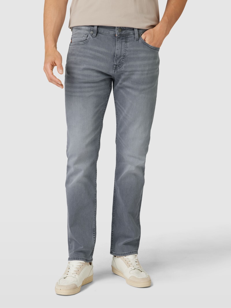Slim Fit Jeans im 5-Pocket-Design Modell 'Delaware' in hellgrau