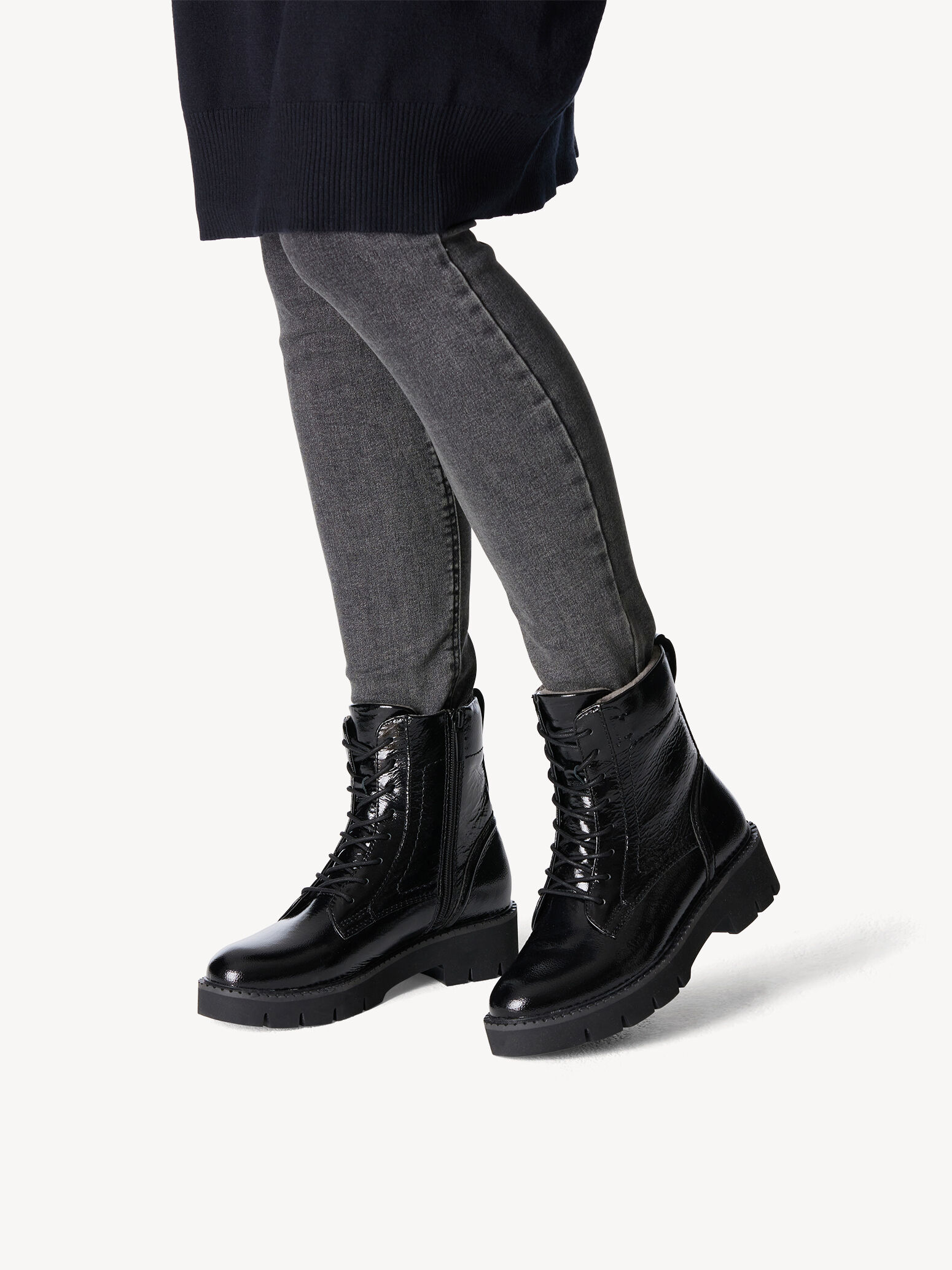 Bottine en cuir - noir