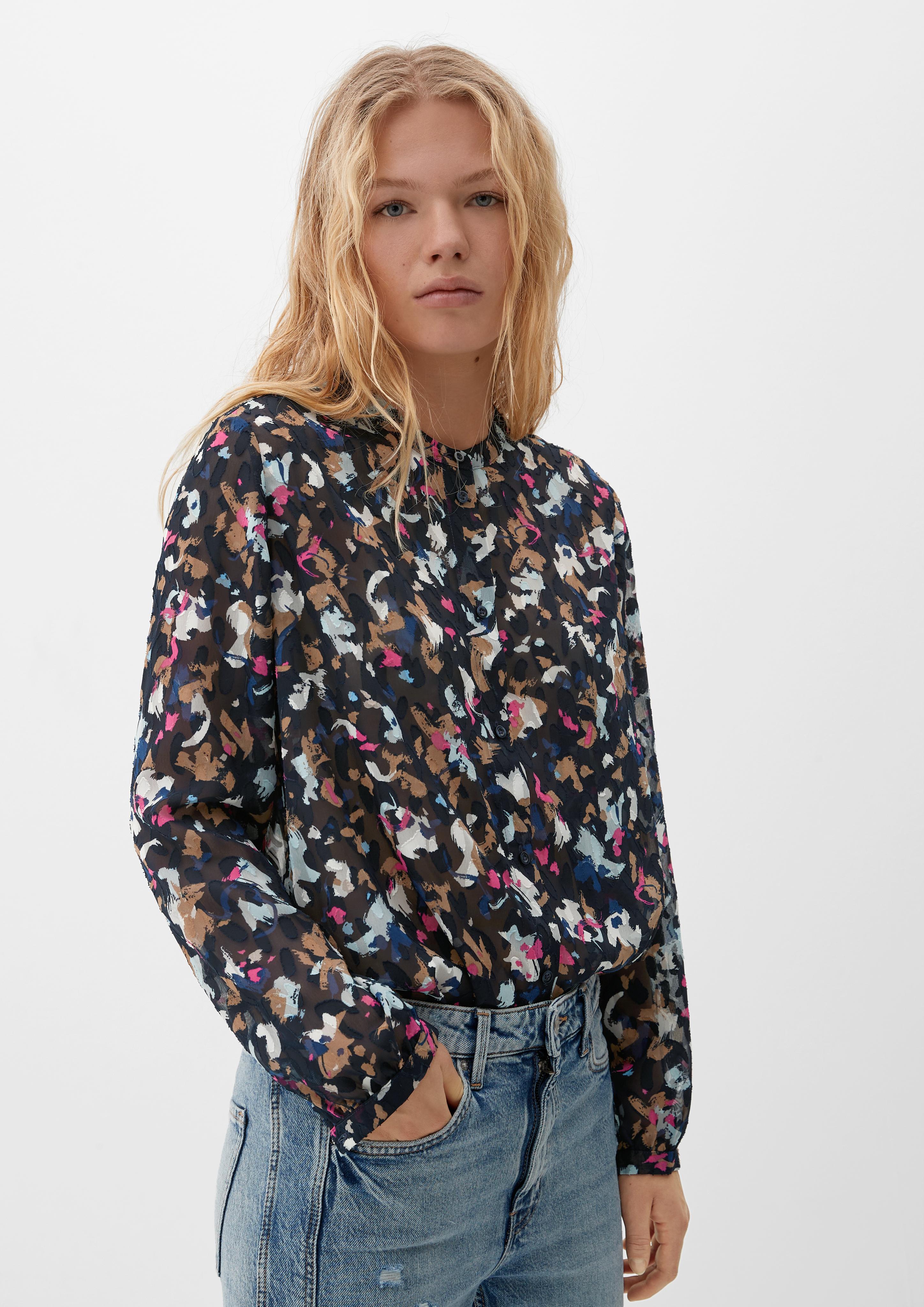 Jacquardbluse im Allover-Print  2124879-59A0