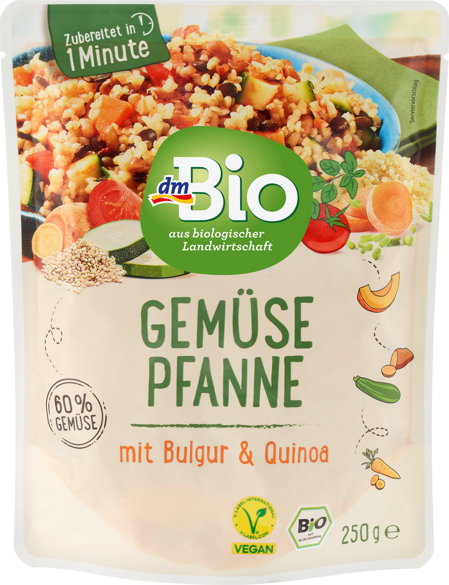 Fertiggericht, Gemüsepfanne mit Bulgur & Quinoa, 250 g