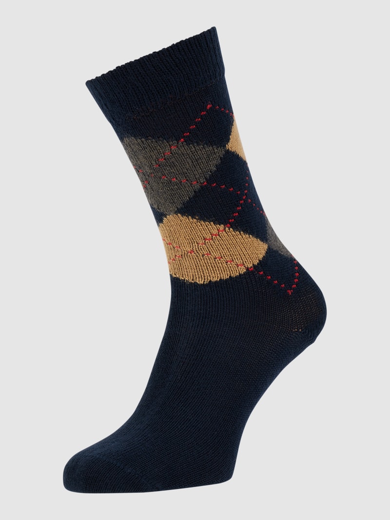 Socken mit Argyle-Muster Modell 'Whitby' in dunkelblau