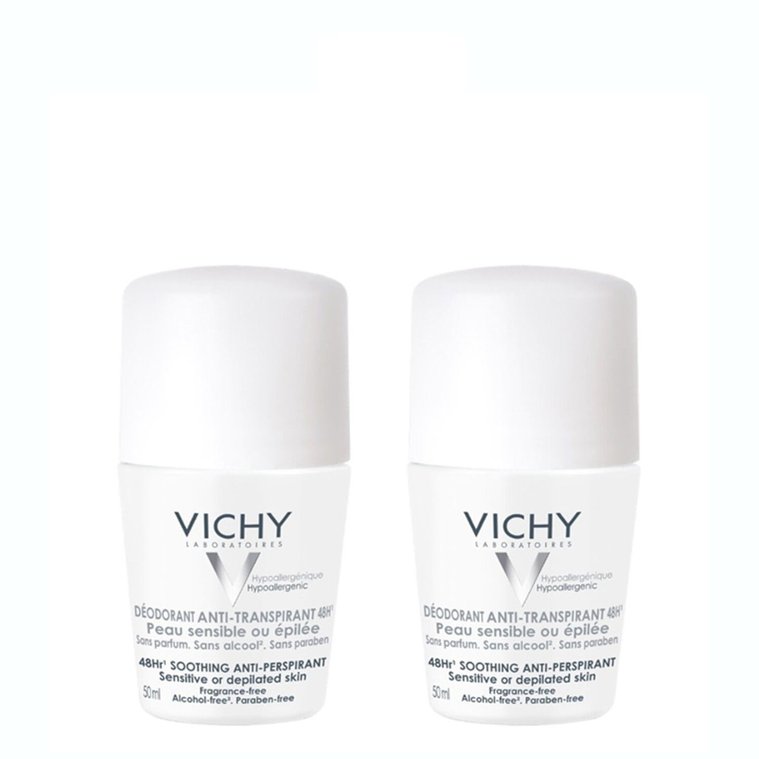 Vichy Anti-Transpirant 48H Roll-On Déodorant Peaux Sensibles 2x50 ml