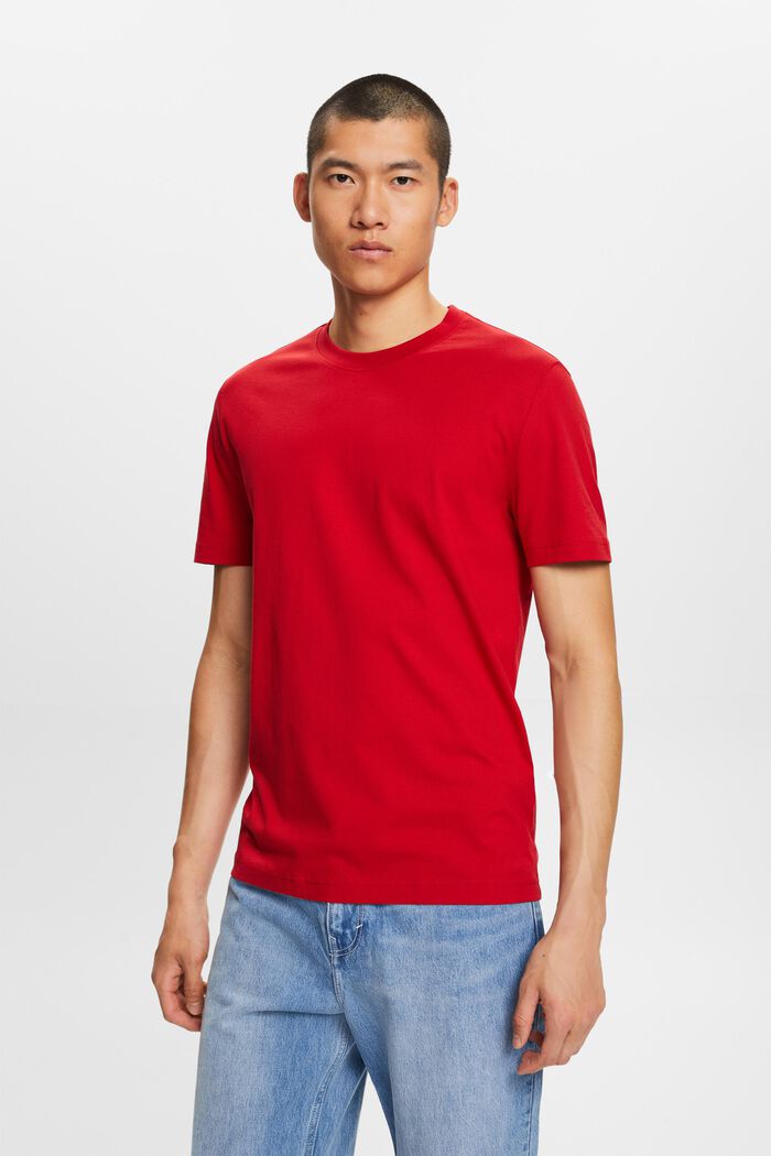 Rundhals-T-Shirt aus Pima-Baumwolljersey