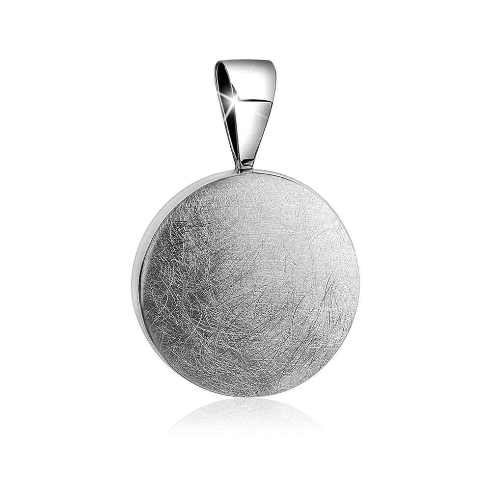 Nenalina Nenalina Pendentif Femmes plaquette pendentif rond mat en argent sterling 925 Pendentif