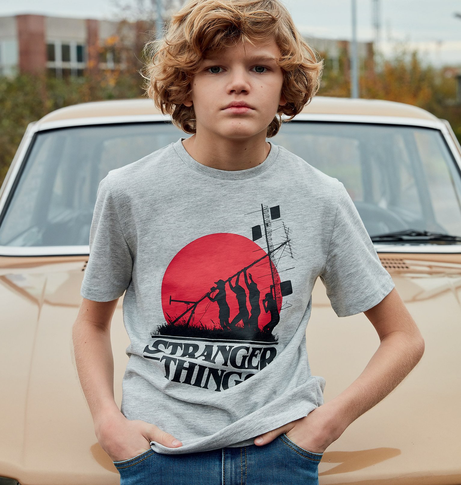 Tee-shirt Garçon avec motif XXL- Stranger Things gris | GEMO
