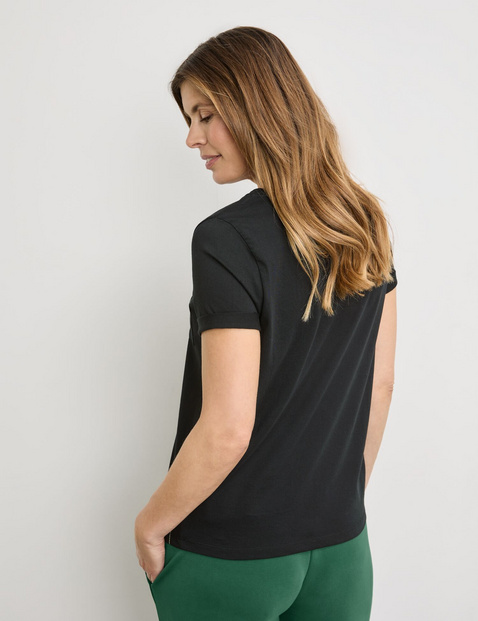 T-Shirt aus Baumwolle mit Ziersteinchen