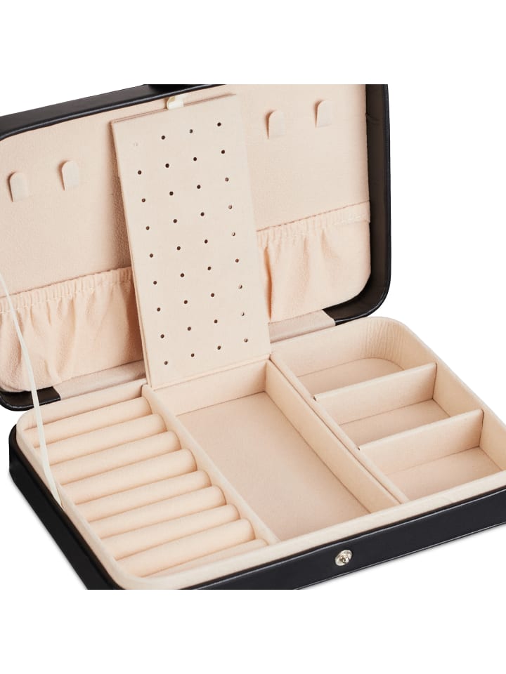 relaxdays Schmuckkästchen in Schwarz - (B)21 x (H)4,5 x (T)14,5 cm günstig kaufen onesize