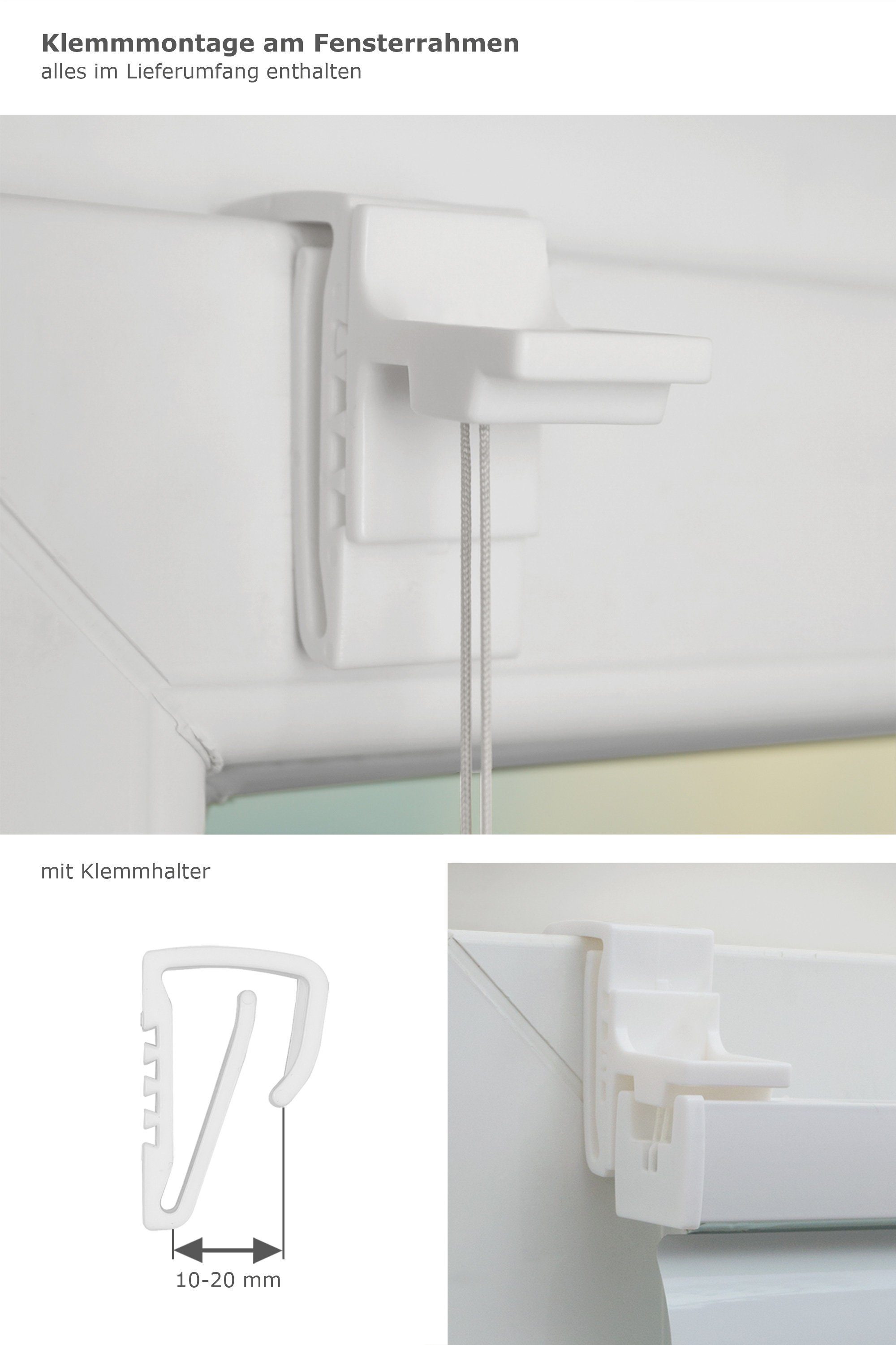 Jalousie Alu 25mm klemmen Weiß, LYSEL®, HxB 130x60cm