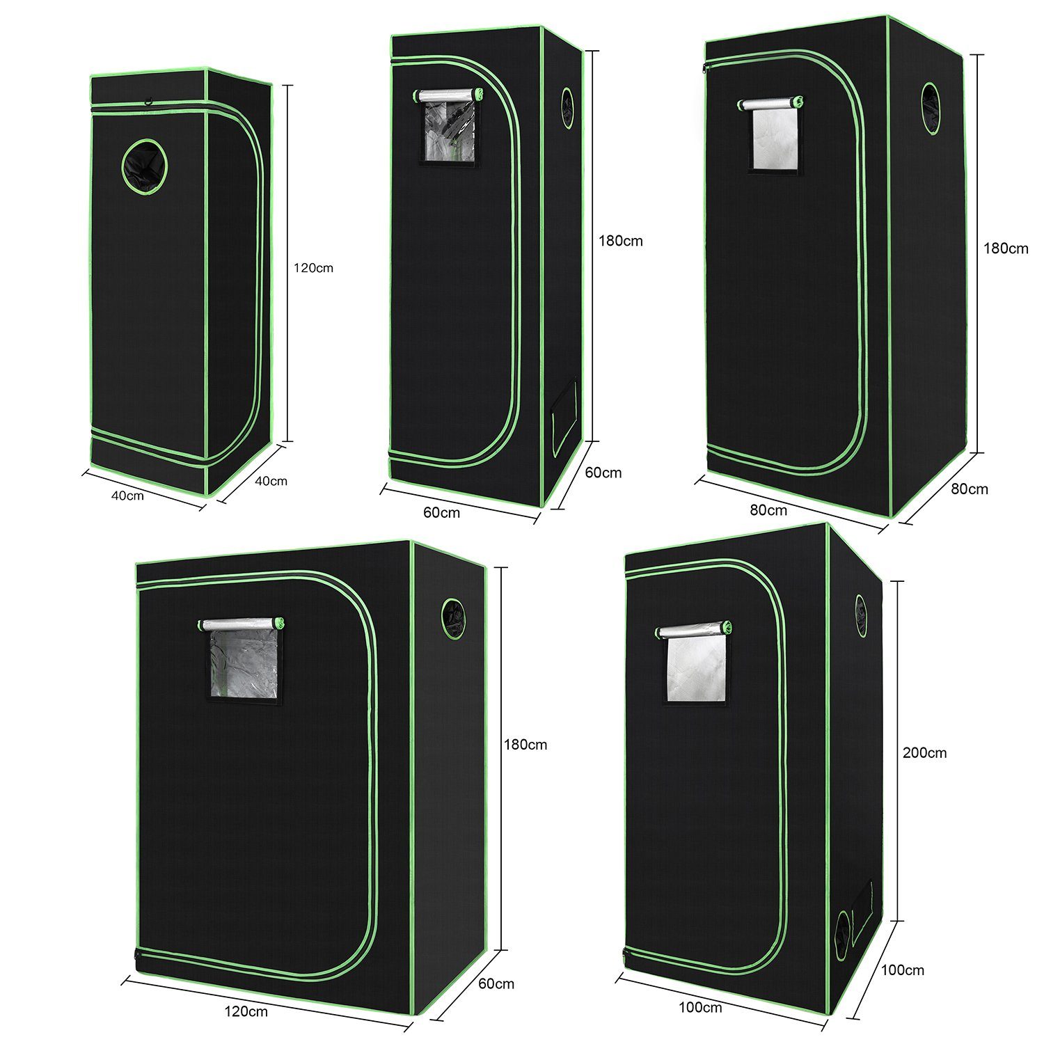 TolleTour Gewächshaus Gewächshaus Growbox 40*40*120CM Pflanzenzelt Zuchtzelt