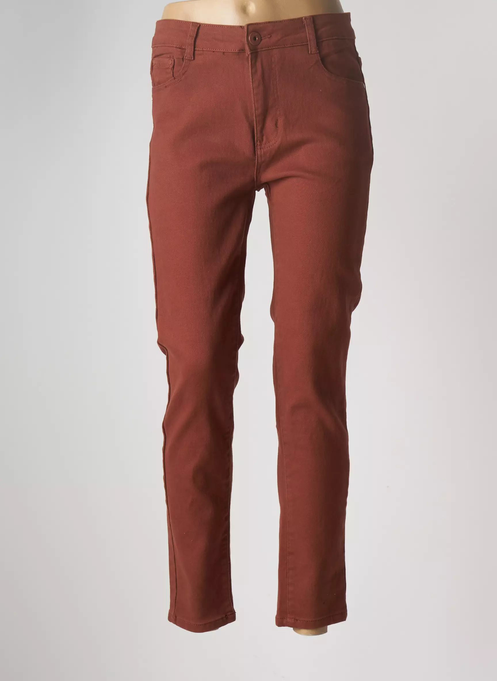 Multiples Pantalons Slim Femme couleur marron