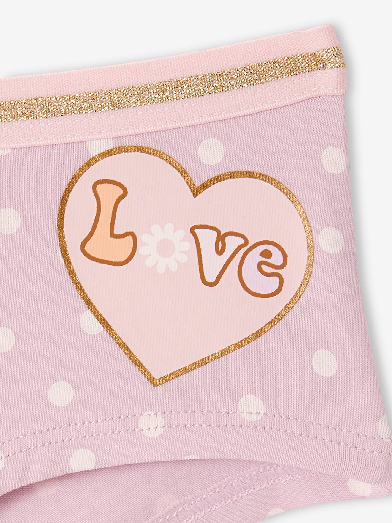 Vertbaudet 7er-Pack Mädchen Shortys mit Bio-Baumwolle - rosa