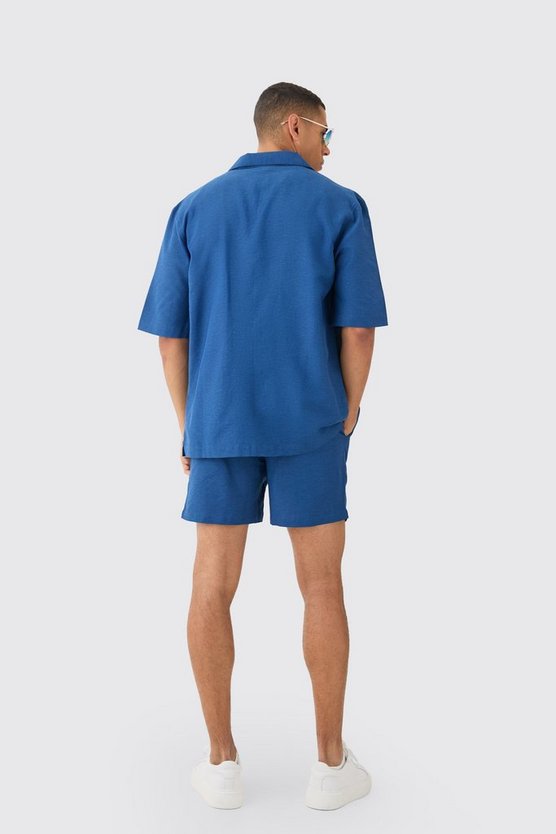 Leinen-Hemd mit Taschen-Detail & Shorts