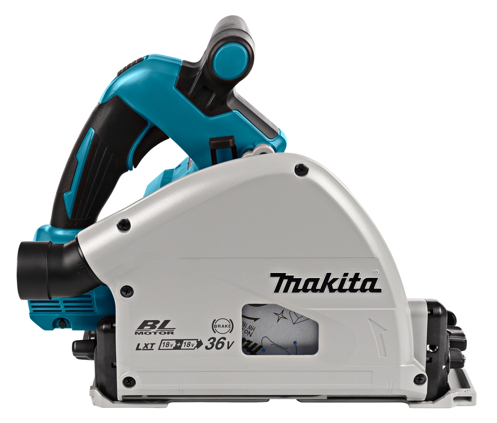 Scie plongeante sans fil Makita DSP600PJ2, 2 batteries Li-Ion 18 V 5,0 Ah + rail de guidage 1500 mm + sac de transport