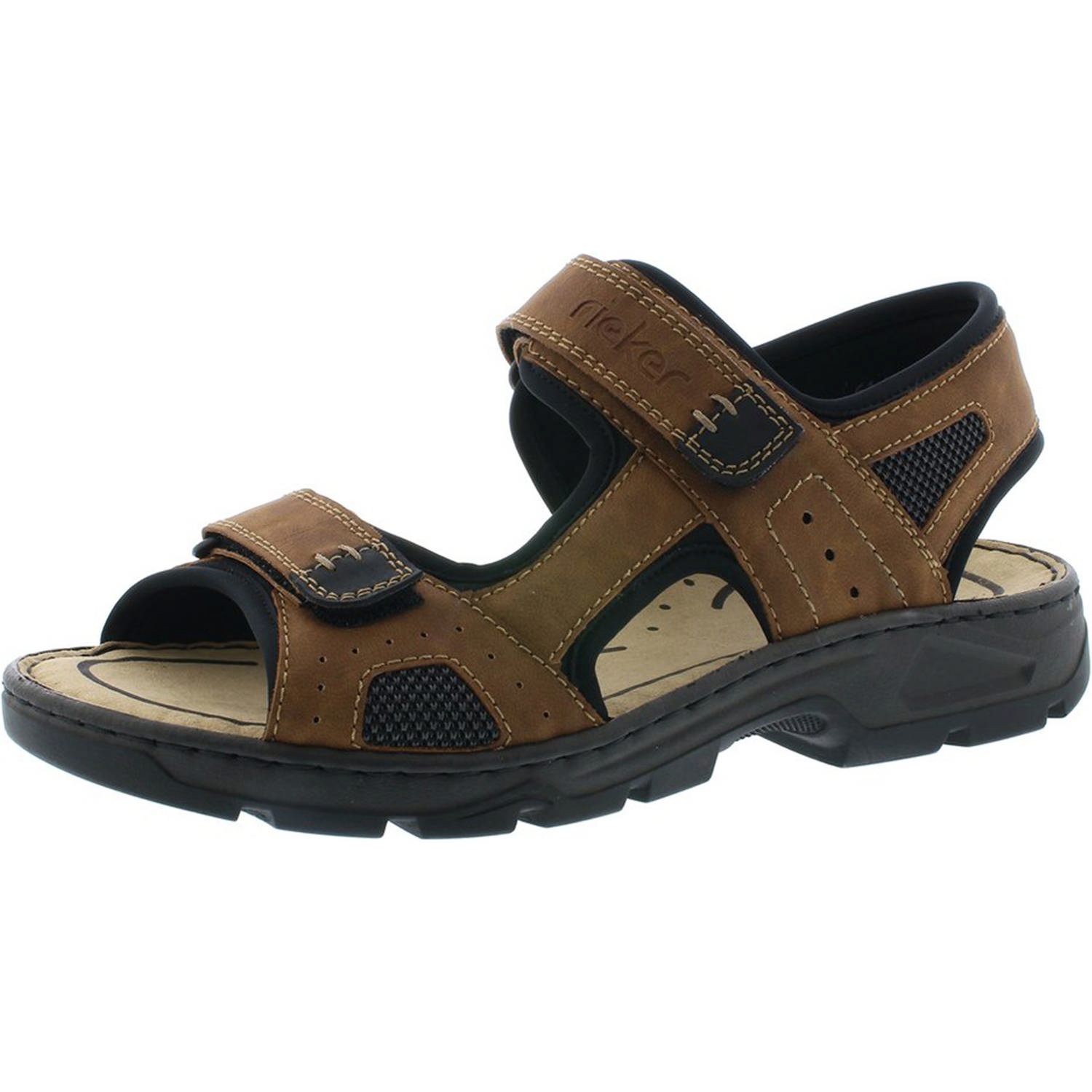 Rieker 26156, Outdoorsandalen, Herren, Braun (Mandel/Schwarz)
