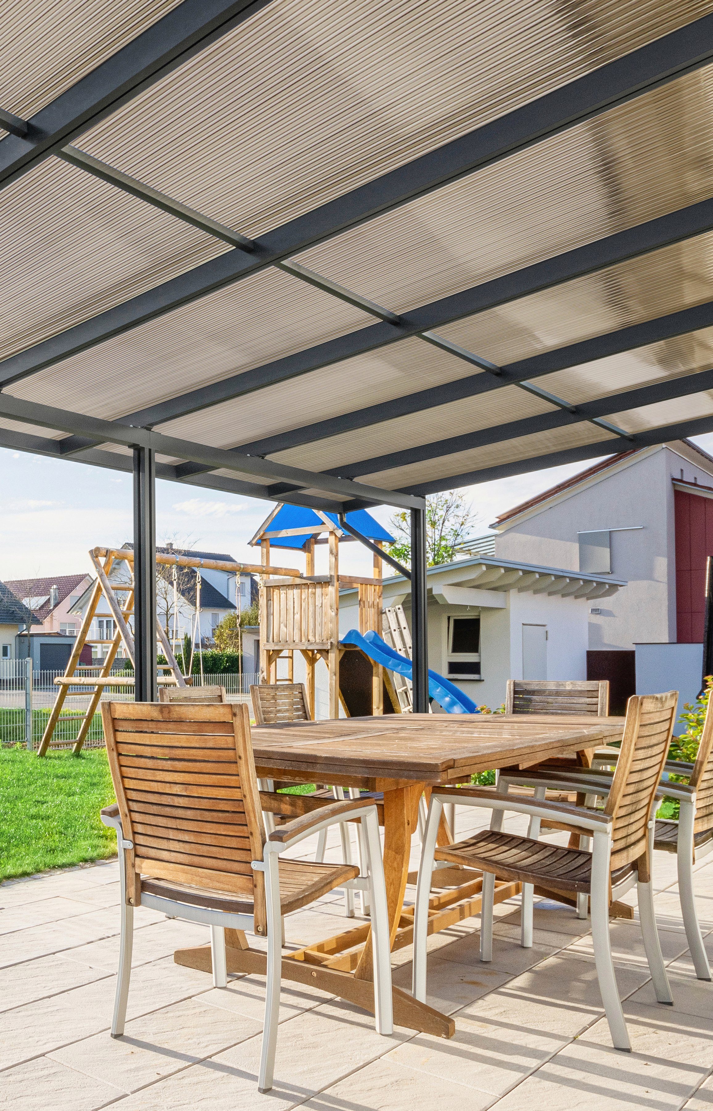 GUTTA Terrassendach Premium, BxT: 812,5x406 cm, Bedachung Dachplatten, BxT: 813x406 cm, Dach Acryl bronce