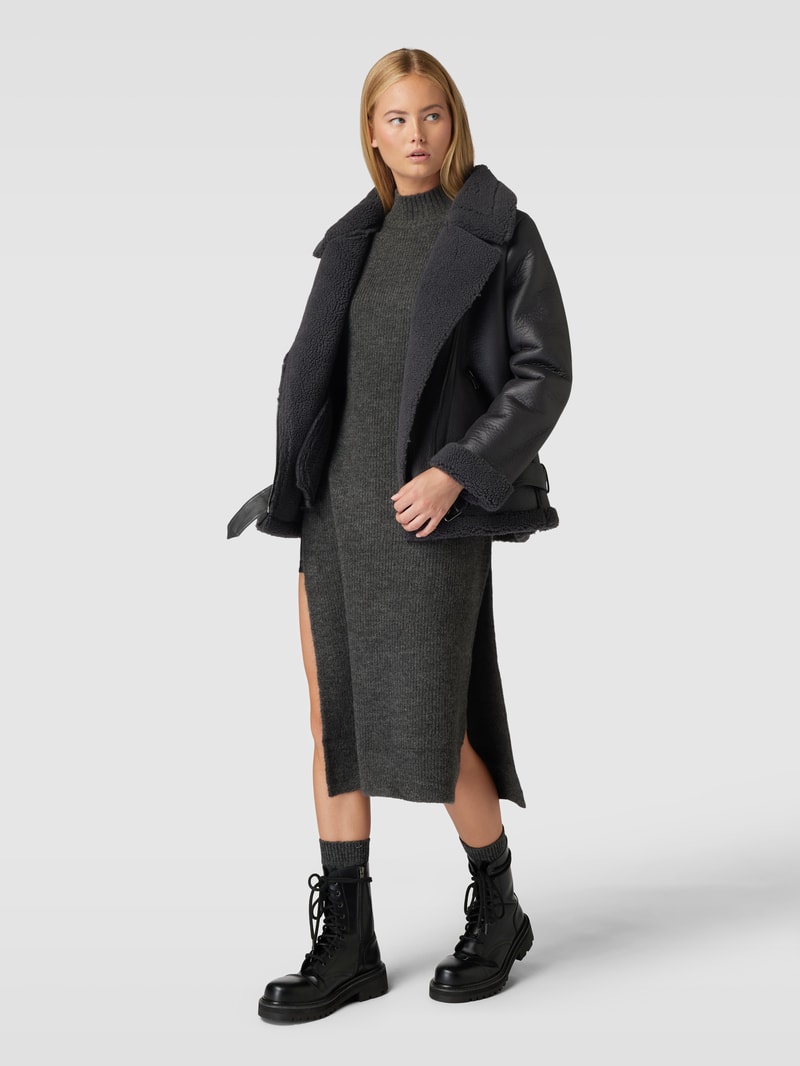 Strickkleid mit Turtleneck Modell 'ANDREA' in anthrazit meliert
