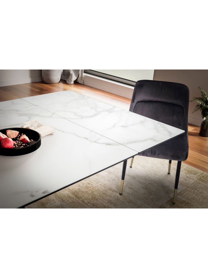 KADIMA DESIGN Esszimmertisch 180 - 260 cm Ausziehbar Keramik Glas , in Weiß günstig kaufen onesize