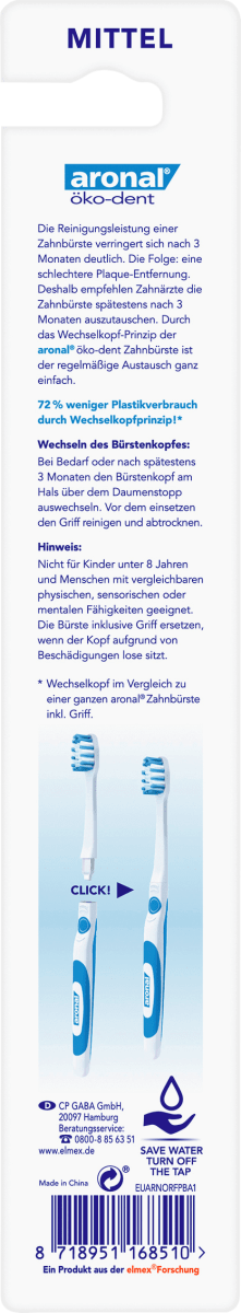 Aufsteckbürsten öko-dent mittel, 3 St