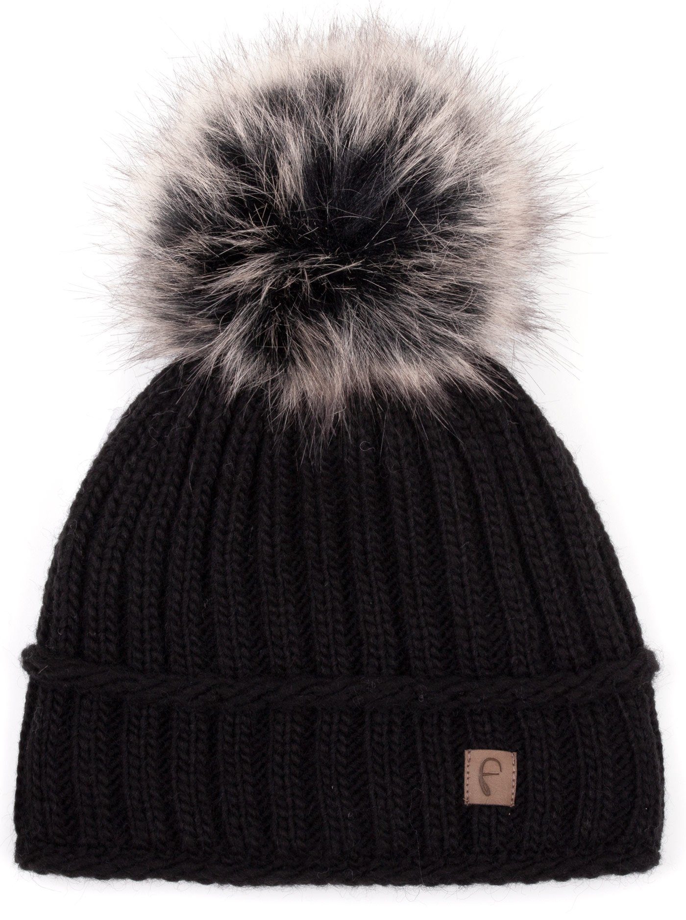 Faera Bommelmütze Gefütterte Wintermütze Damen Herren Mütze Beanie Haube Strickmütze