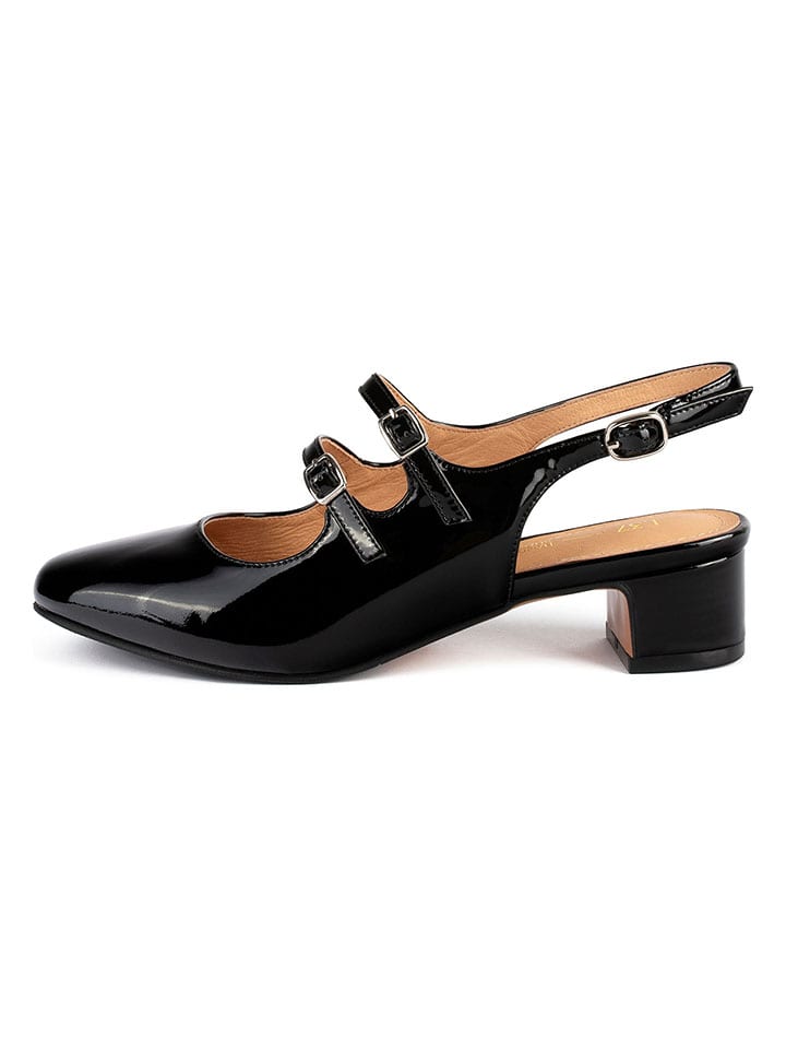 loft37 Leder-Slingpumps in Schwarz günstig kaufen