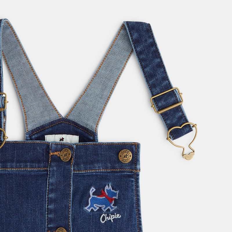 Robe salopette denim Chipie bleue fille