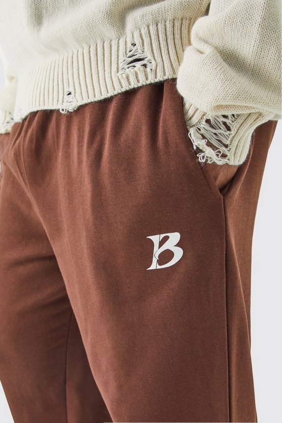 Plus Jogginghose mit B-Slogan
