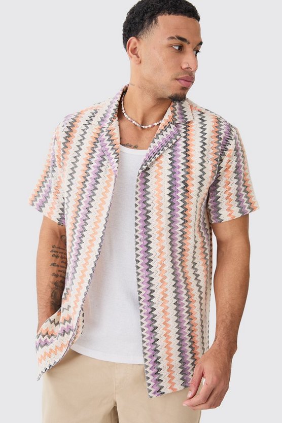 Gestreiftes Oversize Hemd mit Tasche