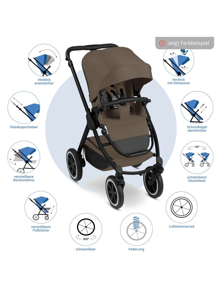 ABC-Design Kombi-Kinderwagen Samba 2 inkl. Babywanne in beige günstig kaufen onesize