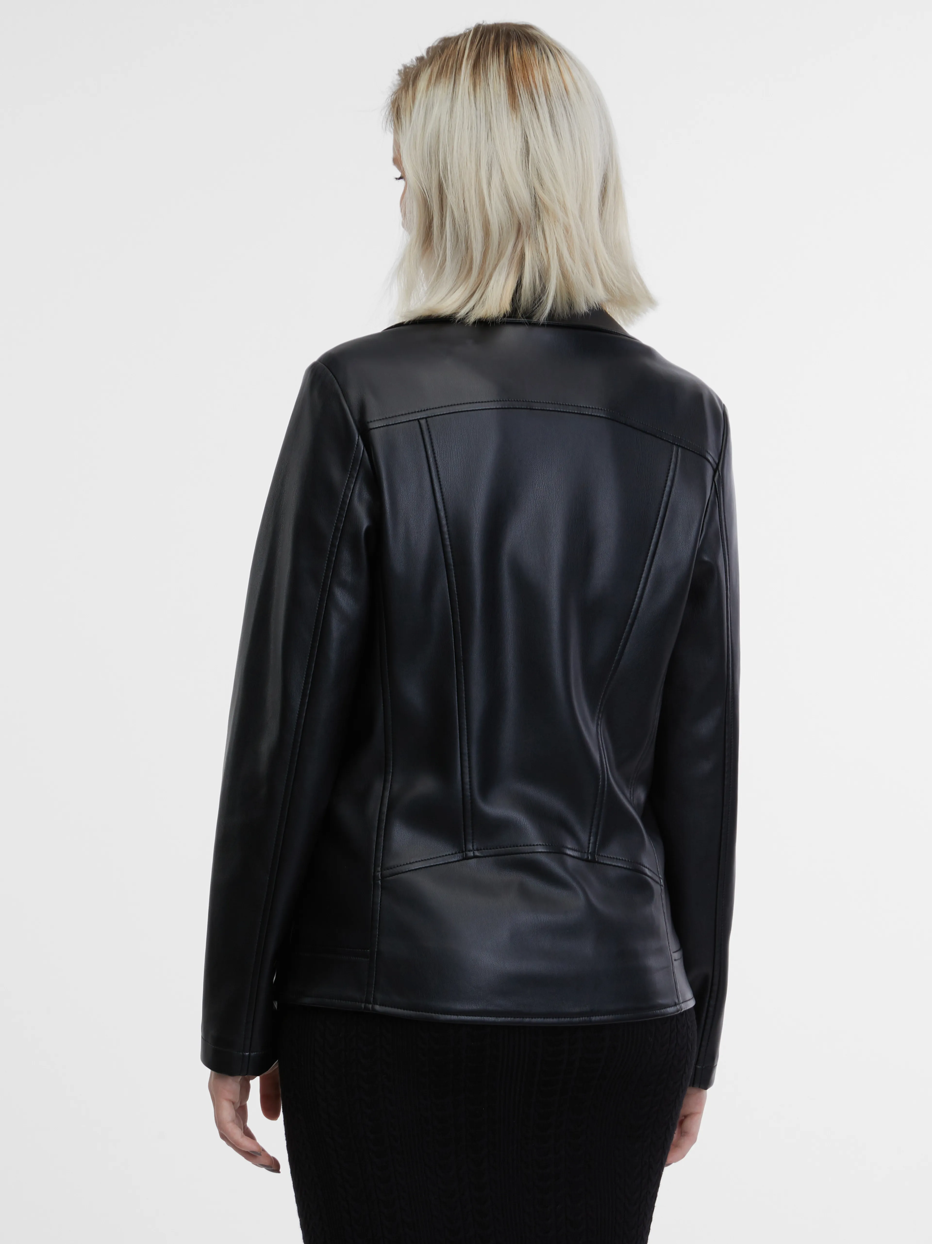 Schwarze Damen Lederjacke ORSAY