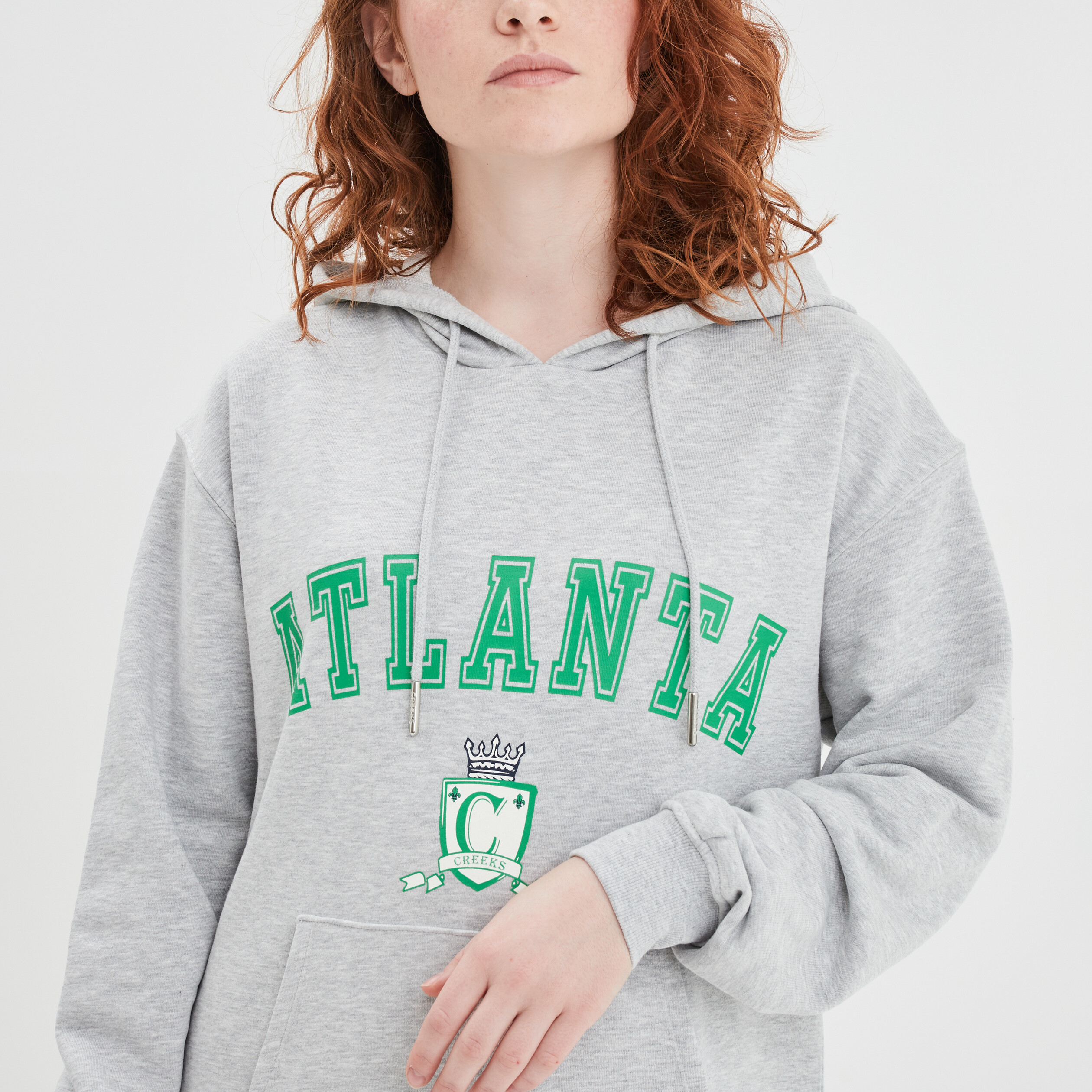 Robe sweat droite à capuche Creeks gris clair femme | La Halle