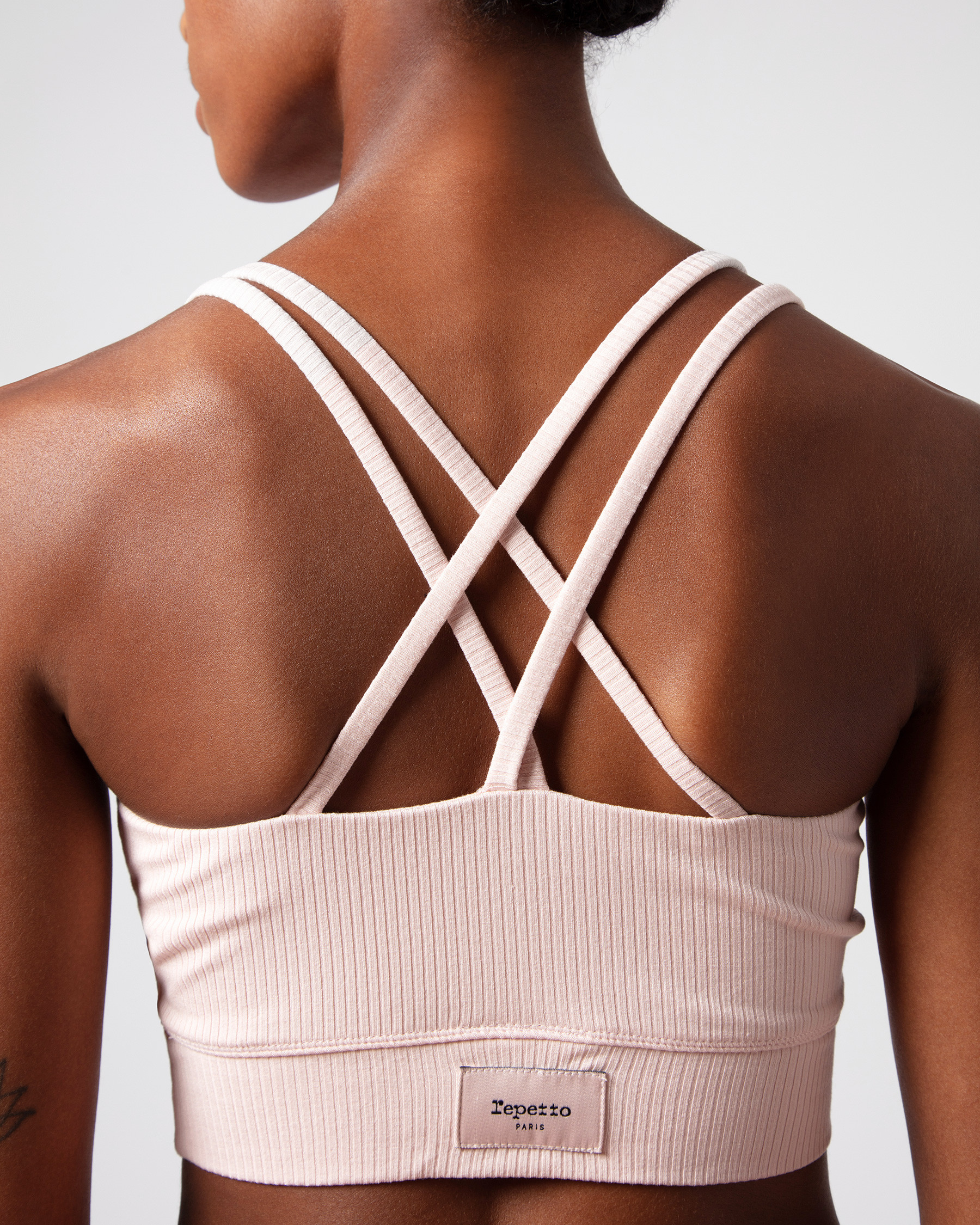 Ribbed bra with thin straps
