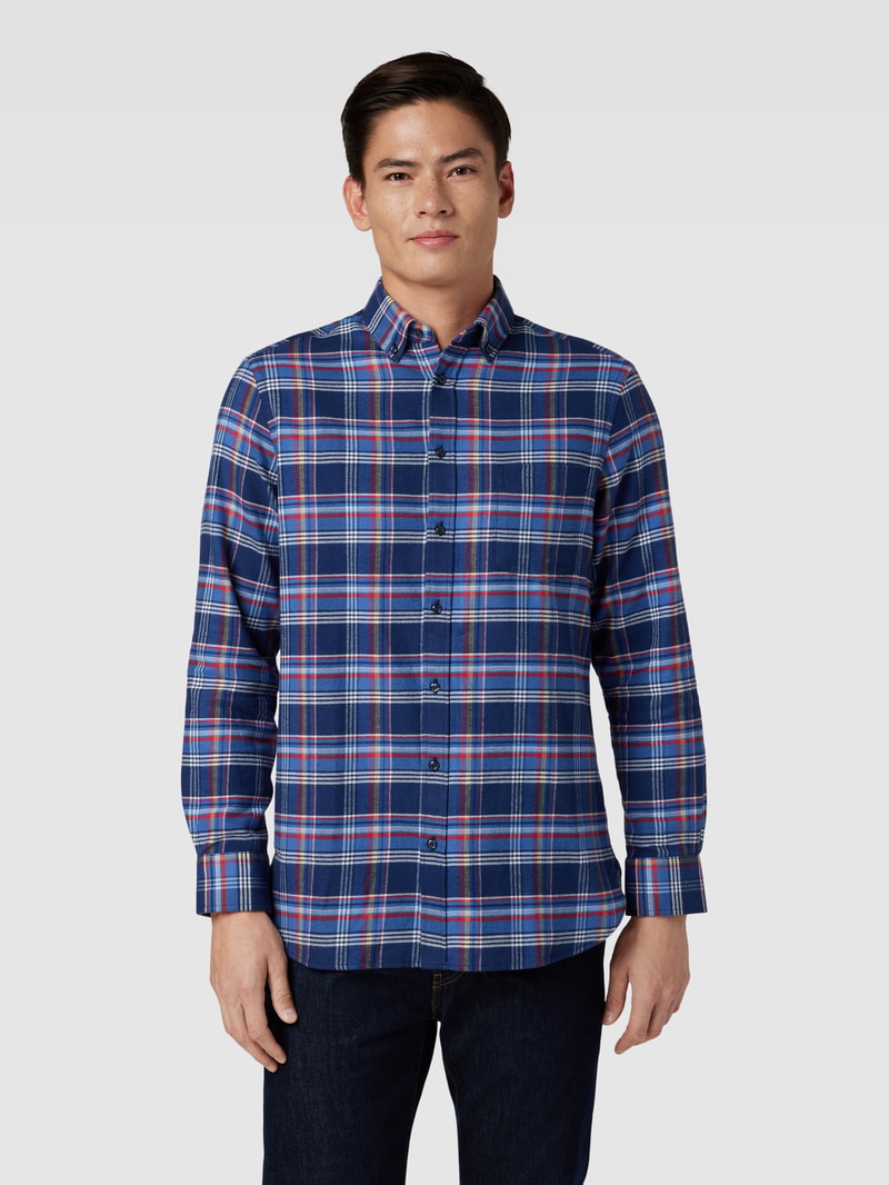 Regular Fit Freizeithemd mit Karomuster in marineblau