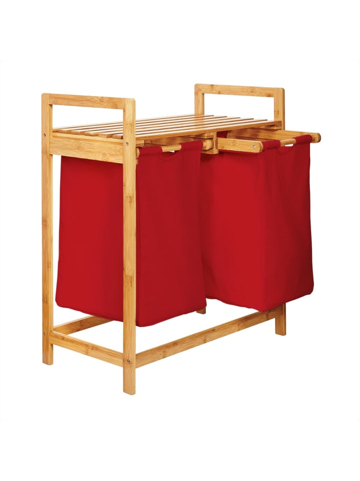 Lumaland Lumaland Wäschekorb aus Bambus mit 2 ausziehbaren Wäschesäcken - Farbe Rosa günstig kaufen onesize